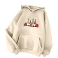 thumbnail image 1 of Sweat à Capuche d'Hiver pour Femmes, Mode Mi-Longue, Blouse Ample, Col Rond Chaud, Cardigan Imprimé Noël, Pull de Noël, 1 of 5