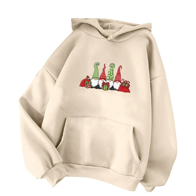 Chandail à Capuche d'Hiver pour Femmes, Mode Mi-Longue, Blouse Ample, Col Rond Chaud, Cardigan Imprimé Noël, Chandail de Noël
