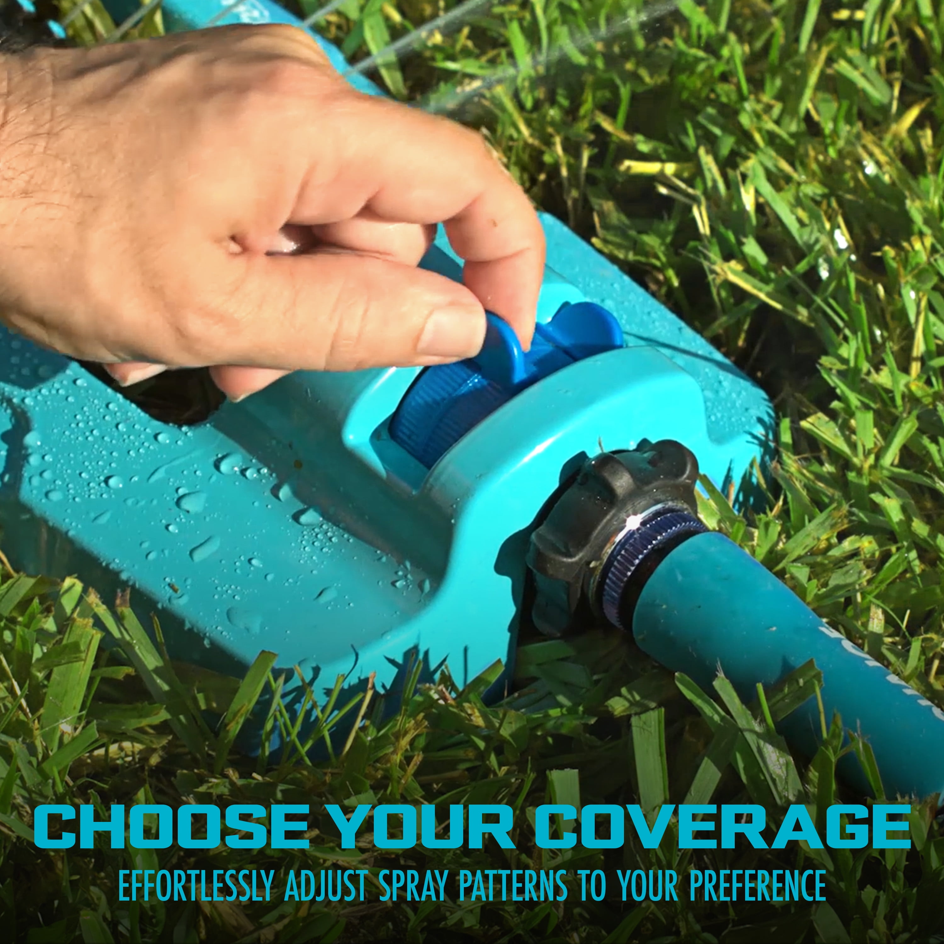 Aqua Joe Oscillating Metal Lawn Sprinkler, Adjustable Spray, 4,400 Sq. Ft. Max Coverage