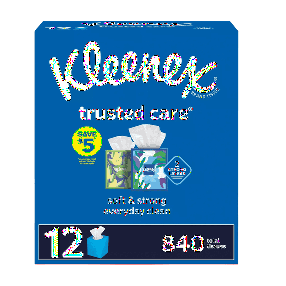 Kleenex Trusted Care 2-Ply Facial Tissues, 12 pk./70 Tissues per Box