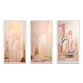 thumbnail image 2 of Designart "Retro City Dreams in Golden Illustration I" Modern Geometric Framed Wall Art Set Of 3 - Pink Abstract Frame Gallery Wall Set For Home Decor, 2 of 7