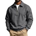 thumbnail image 2 of Daweinan Men's Quarter Zip Pullover Sweatshirt Loose Fit Long Sleeve Relaxed Fit Casual Athletic Top for Daily Wear Outdoor Work Sports, 2 of 5