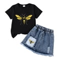 thumbnail image 4 of Kids Girl Clothes Print Short Sleeve Top and Shorts Toddler Girl Summer Outfits Short Set 6-12 Months 12-24 Months 2t 3t 4t 5t 6t 7t 8t 9t Children 4 Years, 4 of 4