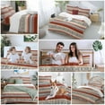 thumbnail image 5 of Boho Ethnic Bedding Duvet Cover Set Twin Size 4 Pieces Pastoral Style Lines Geometric Bedding Set with Zipper Closure, 1 Comforter Cover 68x86 Inches 1 Flat Sheet & 2 Pillow Cases, 5 of 7