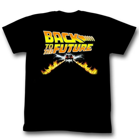 Back to the Future Car Flames Adult T-Shirt