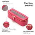 thumbnail image 3 of Bolsa para brochas de maquillaje Aveniee, transparente y delgado, color rosa intenso, 3 of 8