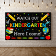 thumbnail image 5 of Colorful School Supplies Themed Backdrop Banner for Kindergarten Entrance Celebration Watch Out Kindergarten Here I Come Party Decorations Photography Props Classroom Background, 5 of 6
