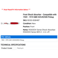 thumbnail image 2 of Front Shock Absorber - Compatible with 1969 - 1974 GMC K25/K2500 Pickup 1970 1971 1972 1973, 2 of 2