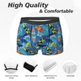 thumbnail image 2 of Men's Boxer Briefs, Hawaiian Style Shark Wave Skateboard Soft Comfy Mens Underwear Boxer Briefs Breathable With Widen Waist, 2 of 7