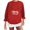 thumbnail image 2 of Chandail en Molleton de Noël pour Femmes 2023 Mode Décontractée Col Rond Imprimé de Noël Blouse à Manches Longues en Solde, 2 of 7