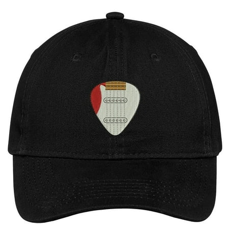 - Trendy Apparel Shop Electric Guitar Pick Embroidered Cap Premium Cotton Dad Hat