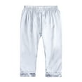 thumbnail image 4 of Binhe Breathable Pajama Set for Girls Little Baby Girls Boys Pajamas Set Satin Silk Kids Short Sleeves Sleepwear 2 Piece Button Down Classic Loungewear Pants, 4 of 9