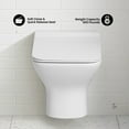 thumbnail image 3 of Carre Wall-Hung Toilet Bundle 0.8/1.6 GPF Dual Flush in Glossy White with Brass Flush Plate, 3 of 12