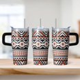 thumbnail image 2 of Bohemian 20oz Tumbler with Lids & Straws, Insulated Stainless Steel Travel Coffee Cup, Double Wall Vacuum, Leakproof for Hot Cold, 2 of 5