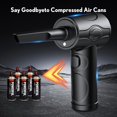 thumbnail image 5 of Compressed air Duster - 130000RPM Cordless Air Blower for Keyboard Cleaner,No Canned Air Duster Electric Air Duster with LED Light, Rechargeable Air Dusters 3 Speeds car dusters, 5 of 5