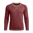 thumbnail image 4 of Cmfcve Men's Crew Neck Raglan Long Sleeve Tops Casual Loose Fit Athletic T-Shirt Fall Workout Running Pullover Shirts, 4 of 7