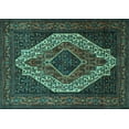 thumbnail image 1 of Ahgly Company Indoor Rectangle Medallion Turquoise Blue Traditional Area Rugs, 7' x 10', 1 of 4