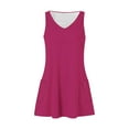 thumbnail image 4 of Summer Dresses for Women 2025 Vacation Casual V Neck Sleeveless Tank Sundress Boho Floral T Shirt Dress with Pockets, Limited Time Offer, Under 10 Dollars, 4 of 6