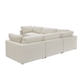 thumbnail image 5 of Rustic Manor Saniyah Cream White Linen Modular L-Sectional, 5 of 9