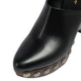 thumbnail image 3 of YDN Women Closed Toe Studded Clog Mules Slip on Platform Chunky High Heels Daily Dress Casual Slide Pumps Size 8.5 Black, 3 of 4