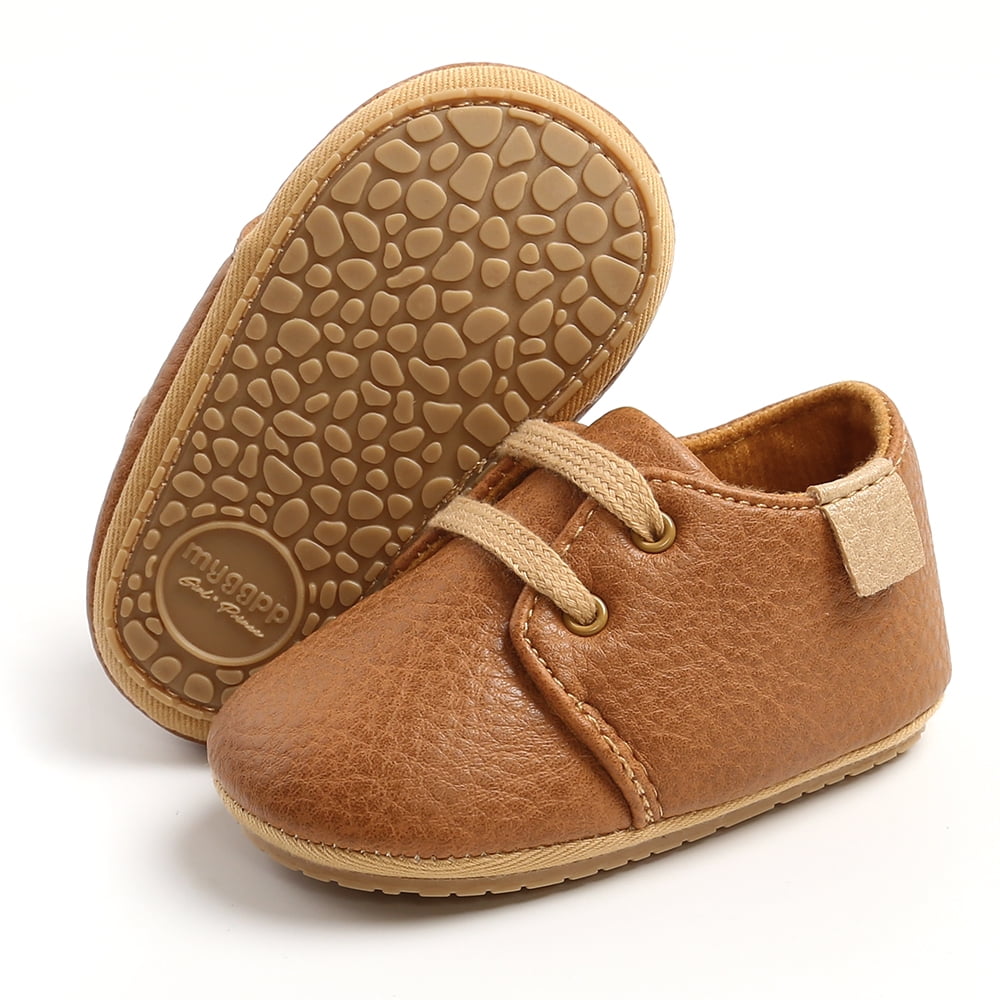 HsdsBebe Baby Boys Girls Shoes Infant Dress Loafers Lace Up Leather Oxford Sneakers for Newborn 3-18M