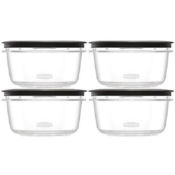 Rubbermaid 5 Cup Premier Food Storage Container Plastic Bases Grey