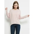 thumbnail image 3 of Women's Casual Long Sleeve Round Neck Loose Tunic Tops Sweatshirt,Pink,Small, 3 of 6