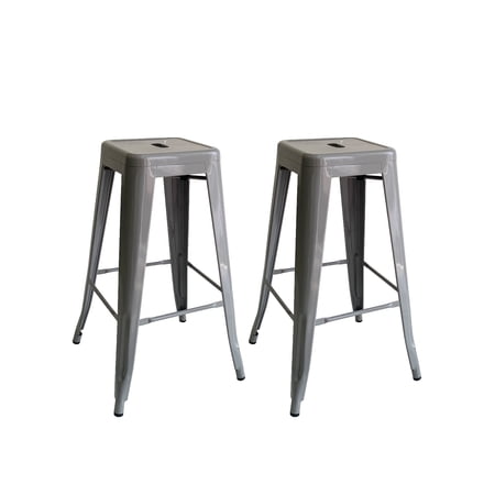 ACEssentials Kypton Outdoor Bar Stool  Gray  2 Pack