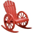 thumbnail image 2 of Outsunny Adirondack Rocking Chair with Slatted Design, Red, 2 of 9