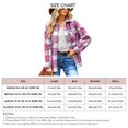 thumbnail image 6 of Long Sleeve Plaid Coat Lapel Button Down Simple Stylish Women Casual Coat for Daily Life Shopping Vacation Dating Pink M, 6 of 6