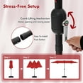thumbnail image 4 of Gymax 13 FT Patio Umbrella Double-Sided Market Umbrella w/ 36 Solar-Powered LED Lights Wine, 4 of 10