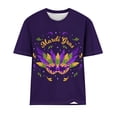 thumbnail image 4 of Fesfesfes Workout Shirts for Women Loose Fit Mardi Gras Women Fashion Casual Printed Short Sleeve Round-Neck Pullover Blouse T-shirt Tops Fashion Tops for Women L(US:8), 4 of 4