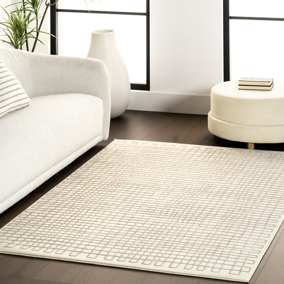 nuLOOM Princess Modern Machine Washable Area Rug, 5' x 8', Cream