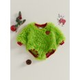 thumbnail image 3 of RUINIXCW Newborn Baby Girl Boy Christmas Outfit Ugly Sweatshirt Fuzzy Bubble Romper Heart Embroidery Long Sleeve Bodysuit Jumpsuit Fall Winter Xmas Clothes, 3 of 9