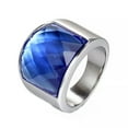 thumbnail image 3 of 5 Colors 19mm Crystal Men Women's Silver Band Wedding Retro Titanium Steel Ring, 3 of 5
