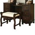 ACME Annapolis Vanity Desk & Stool, Brown