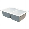 thumbnail image 4 of Transolid Aversa 33in x 22in silQ Granite Drop-in Double Bowl Kitchen Sink with 2 BC Faucet Holes, In White, 4 of 4