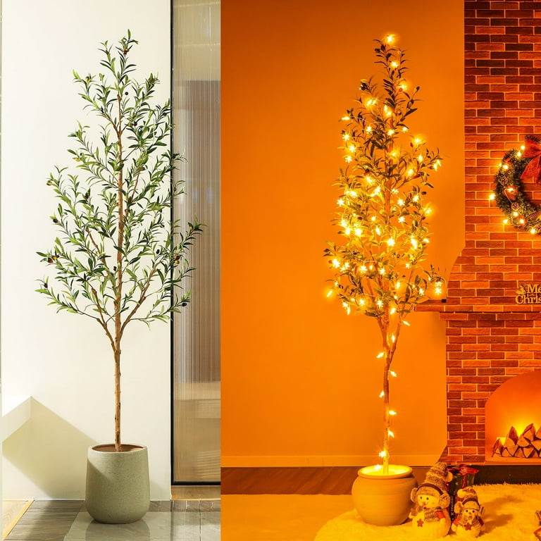 DR.Planzen, Artificial Olive Tree, 7ft Tall, Indoor Faux Decor