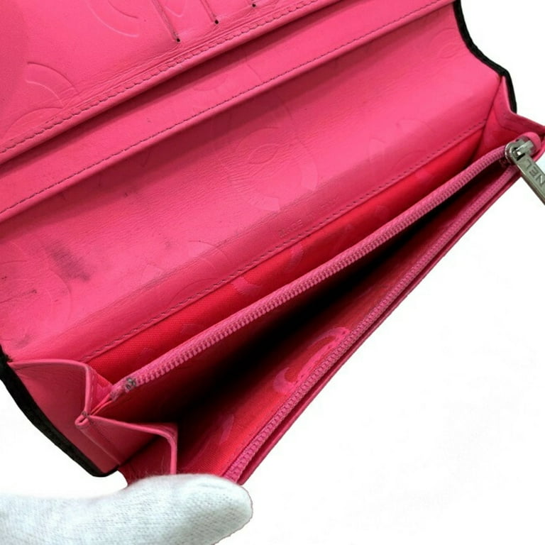 chanel wallet pink black