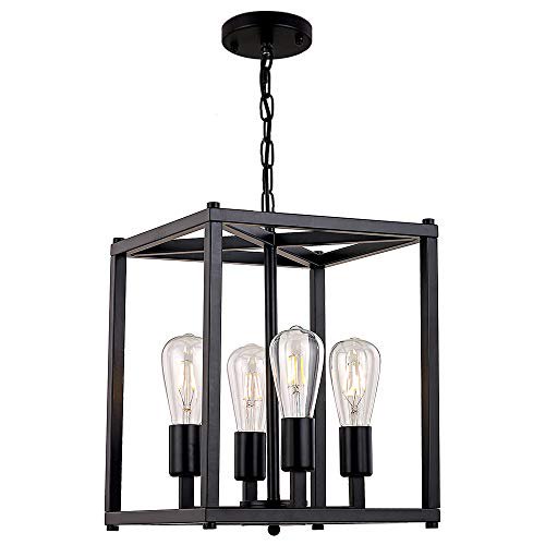Sivilynus 4 Lights Chandeliers Black Foyer Lighting Farmhouse Pendant Light Fixture Industrial Style Lighting Mid Century Ceiling Light Fixture For Entryway Hallway And Dining Room Foyer Walmart Com Walmart Com