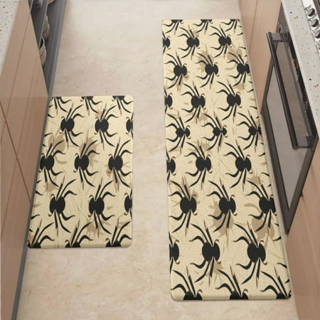 

Anti Fatigue Kitchen Mat Spiders Kitchen Rugs Non Slip Cushioned Standing Mat for Sink Floor Laundry Office Desk Mid 17.3 x 29