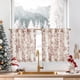 thumbnail image 1 of Cortinas de Cocina JINCHAN de Lino con Estampado Floral, 60 cm, Rojo Navideño, 2 Paneles, 1 of 9