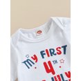 thumbnail image 5 of Bagilaanoe 4th of July Clothes for Newborn Baby Boy Girl Letter Print Short Sleeve Romper Tops + Shorts 3M 6M 12M 18M Infant Independence Day Outfits 2pcs Short Pants Set, 5 of 8