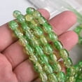 thumbnail image 4 of U8MO 30pcs Colorful Crackle Crystal Glass 10x8mm Oval Cylinder Shape Loose Beads Lot-Green Yellow, 4 of 5
