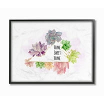 The Stupell Home Decor Collection Virginia State Home Sweet Home Succulent Watercolor Vignette Framed Giclee Texturized Art