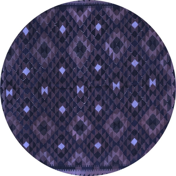 Ahgly Company Indoor Round Oriental Blue Traditional Area Rugs, 6' Round