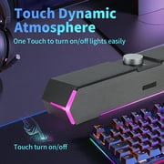 Computer Speakers for Desktop PC, 3.5mm PC Sound Bar for Desktop Monitor/Laptop, Wired USB-Powered Gaming Speakers with Colorful LED Light, Touch-Control Backlit w/ Volume Knob, Plug and Play