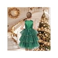 thumbnail image 4 of Sunny Fashion Girls Dress 2 Piece Set Bag Green Tiered Tulle Star Sleeveless Christmas Tree Holiday 6 Years, 4 of 6