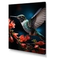 thumbnail image 2 of Designart "Blue Coral Hummingbird Portrait Vibrant" Animals Canvas Print, 2 of 5