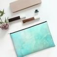 thumbnail image 6 of Zufioo Cyan Mint Marble Print DuPont Paper Portable Toiletry Bag, 8.9x6.5 inch Zippered Hand-held Paper Cosmetic Bag Storage Tool Kit, 6 of 7